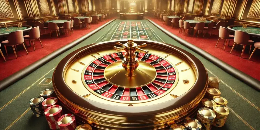 roulette wheel in a luxurious casino